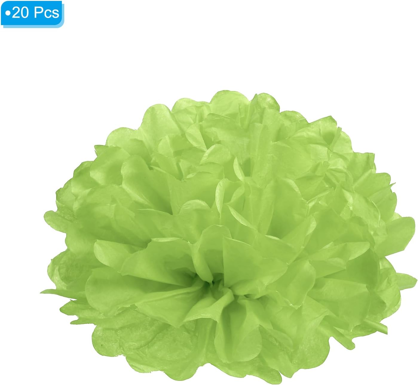 PATIKIL 6 Inch Lime Green Tissue Pom Poms 20 Pack
