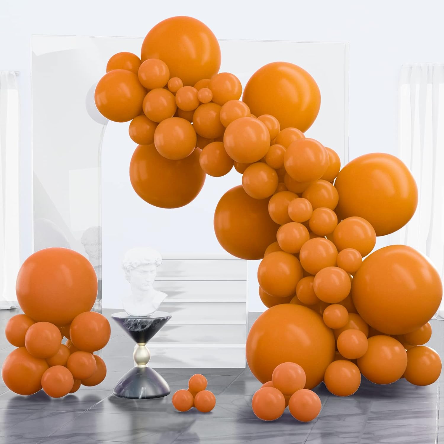 PartyWoo Burnt Orange Balloons 100pcs Arch Garland Kit For Fall Events