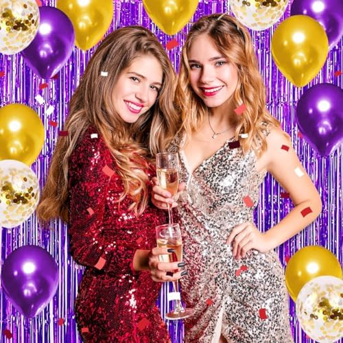 Purple and Gold Balloon Arch Kit 121 PCS Party Decor