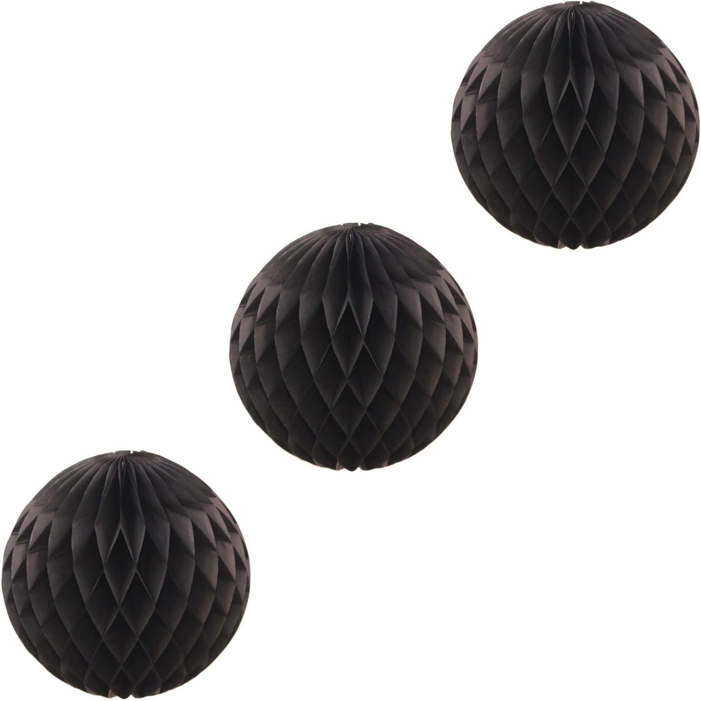 3-Pack Large 14 Inch Honeycomb Tissue Paper Decorations Black