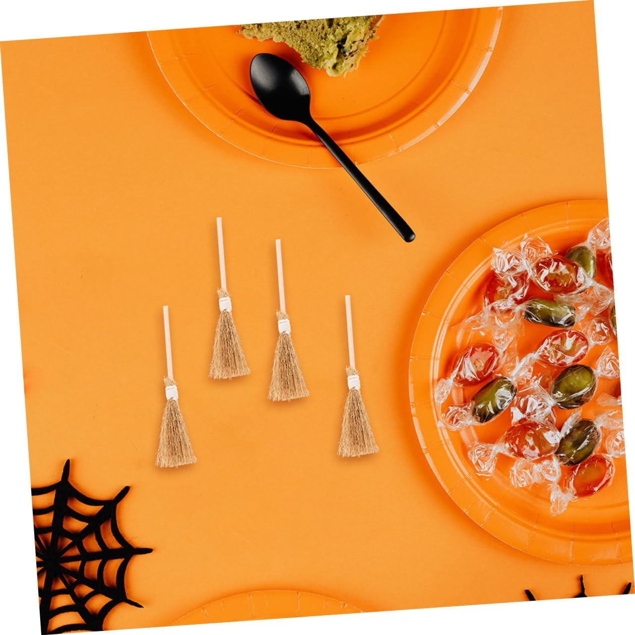GLEAVI 12Pcs Miniature Witch Brooms Halloween Decor