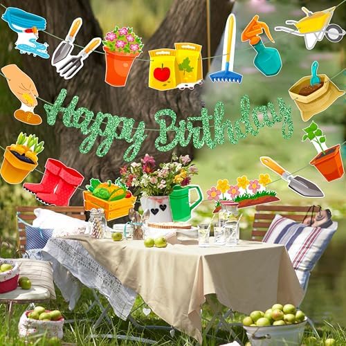 3Pcs Garden Birthday Party Banner Decorations