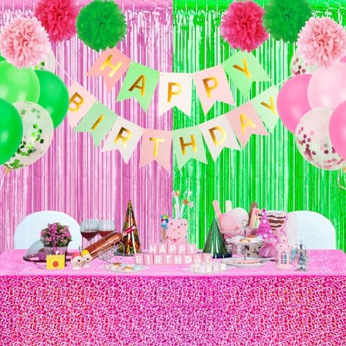 PHOGARY Witch Holographic Tablecloth Streamers Backdrop 4 Pack