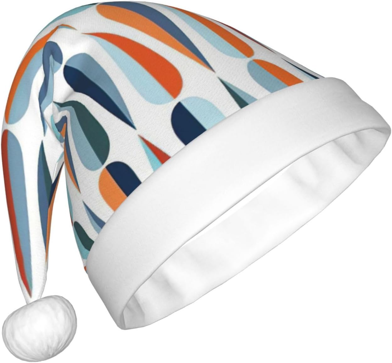 QinZheng Retro Santa Hat with Drop Shapes Print