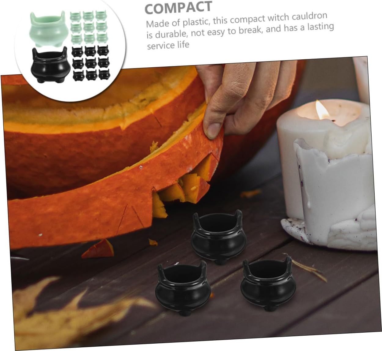Toyvian 80pcs Miniature Witch Cauldron Pots Halloween Decorations