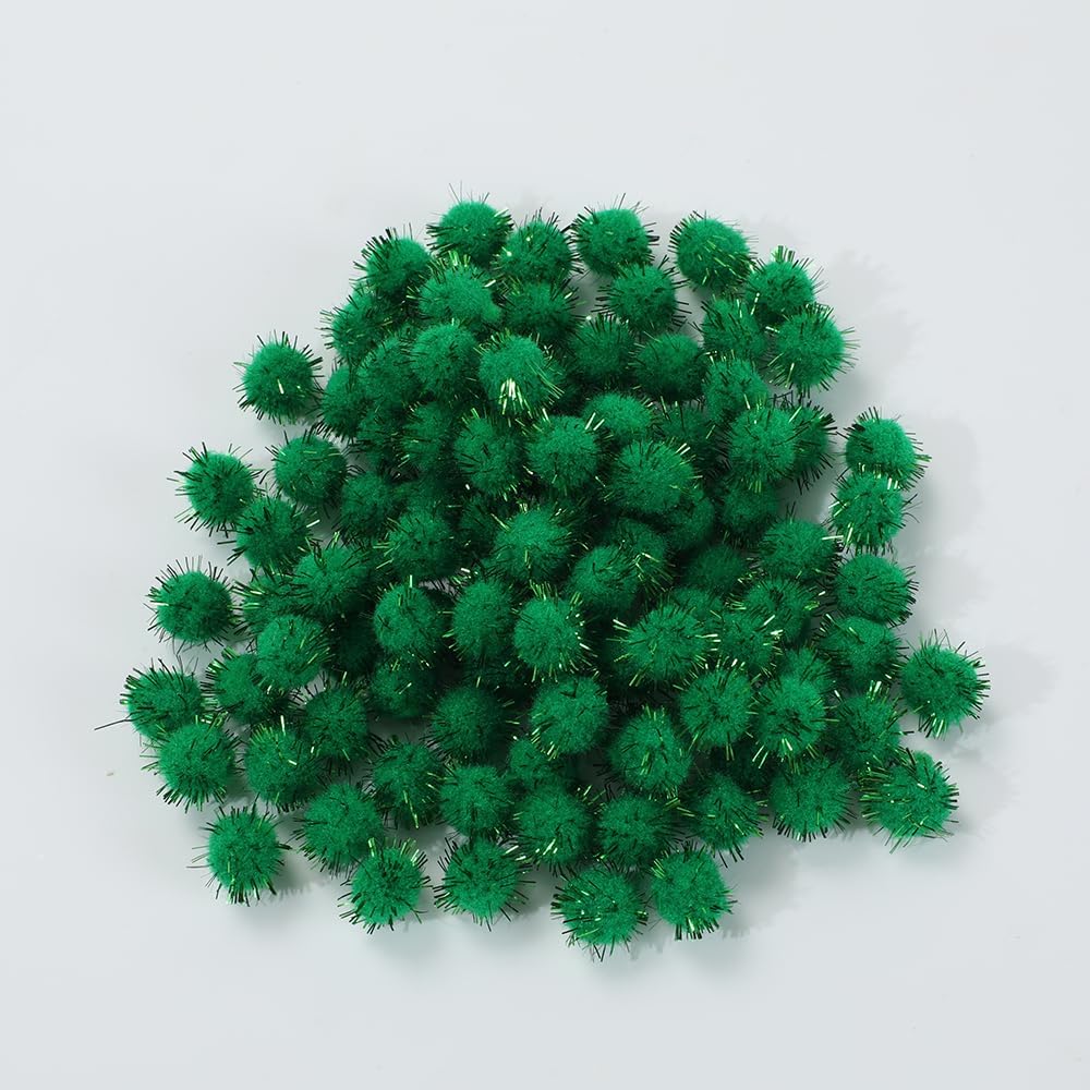200pcs Glitter Sparkle Balls Christmas Decorations Green