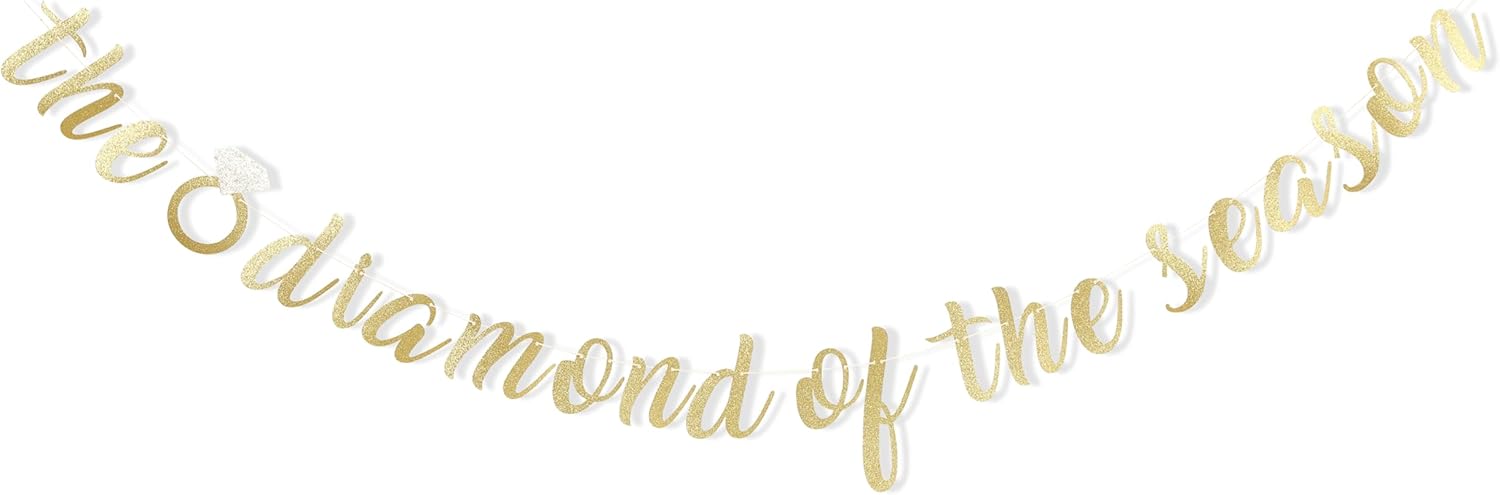 Diamond of the Season Gold Glitter Banner for Bridal Shower