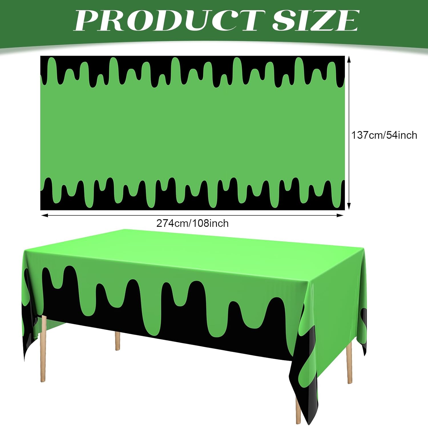 3 Pcs Ghost Themed Tablecloths 54x108 Inch Waterproof for Birthday Parties
