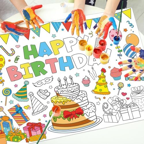 Giant Birthday Coloring Poster for Kids
