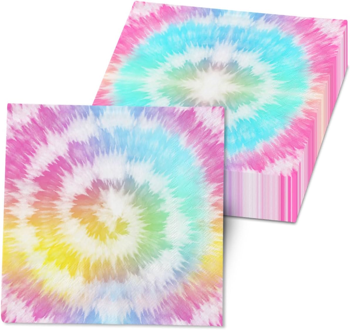 Tie Dye Birthday Napkins 40 Pcs Rainbow Party Decor