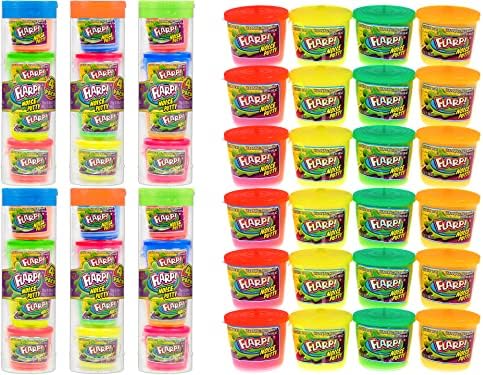JA-RU Mini Flarp Noise Putty Fidget Toy 6 Tubes 24 Mini Flarps