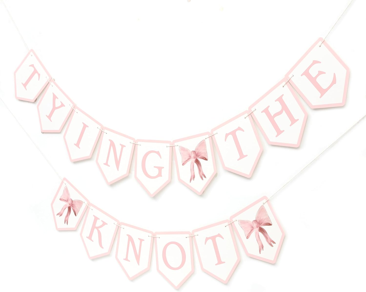 Tying The Knot Pink Bow Banner - Bridal Shower Decor