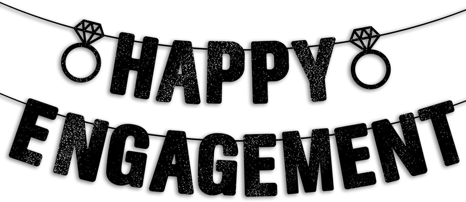 JunyRuny Pre-Strung Happy Engagement Banner