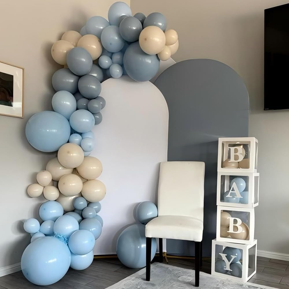 12 Inch Dusty Blue Gold Balloons Party Decor Set