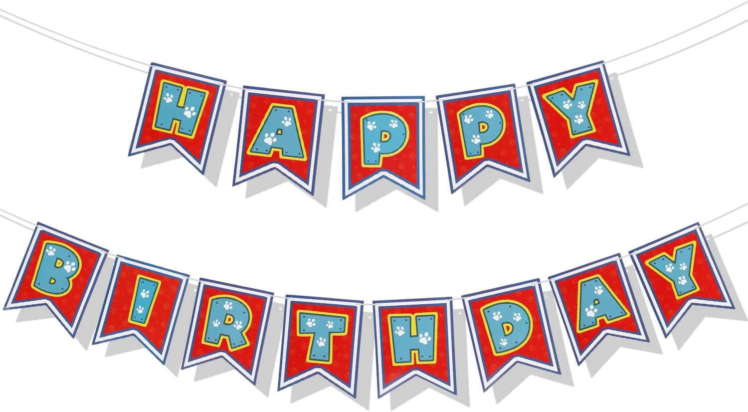 Dog Paw Happy Birthday Banner for Kids