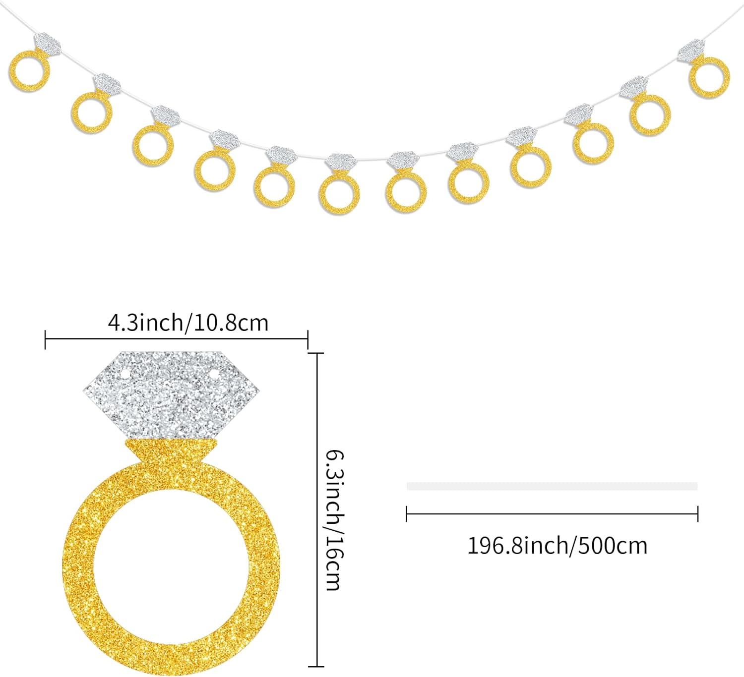 Diamond Ring Garland Bachelorette Party Banner Engagement Decor