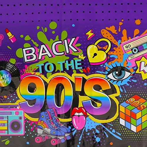 HOWAF 3 Piece 90s Themed Tablecloth Set