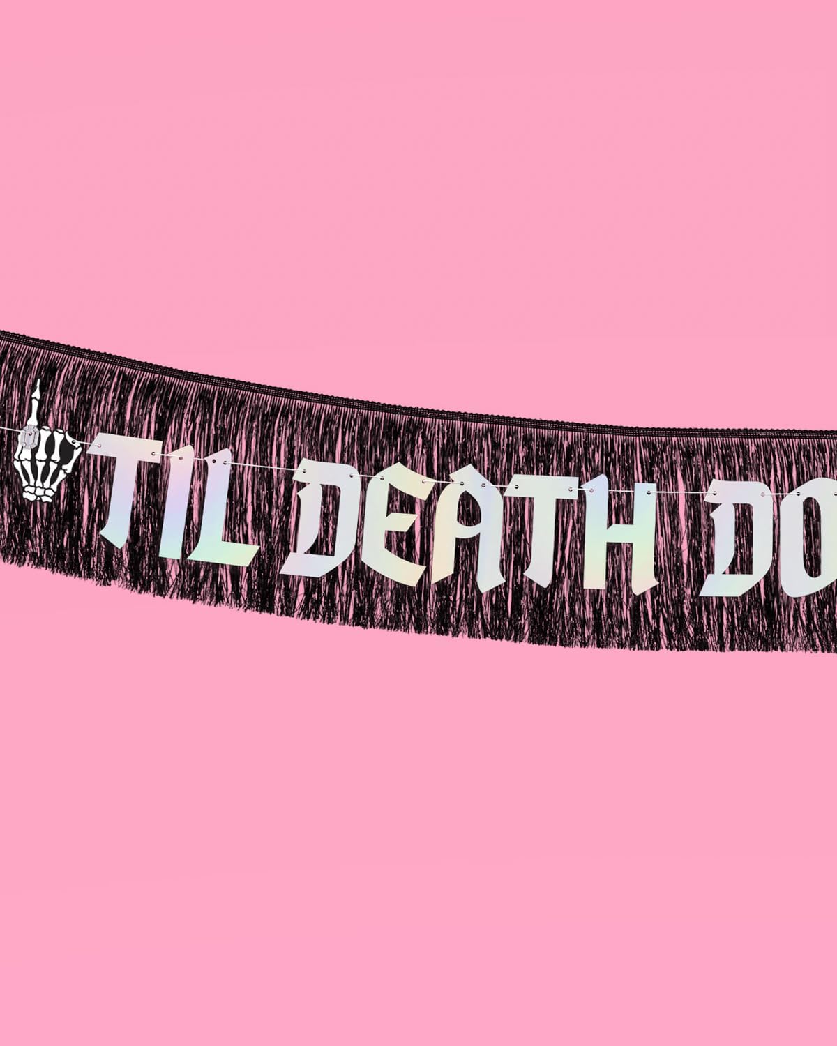 XO Fetti Til Death Do Us Party Banner Black Iridescent 5 Ft