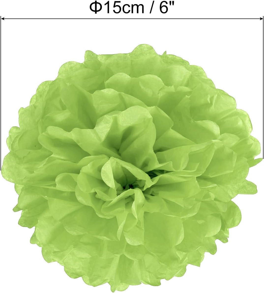 PATIKIL 6 Inch Lime Green Tissue Pom Poms 20 Pack