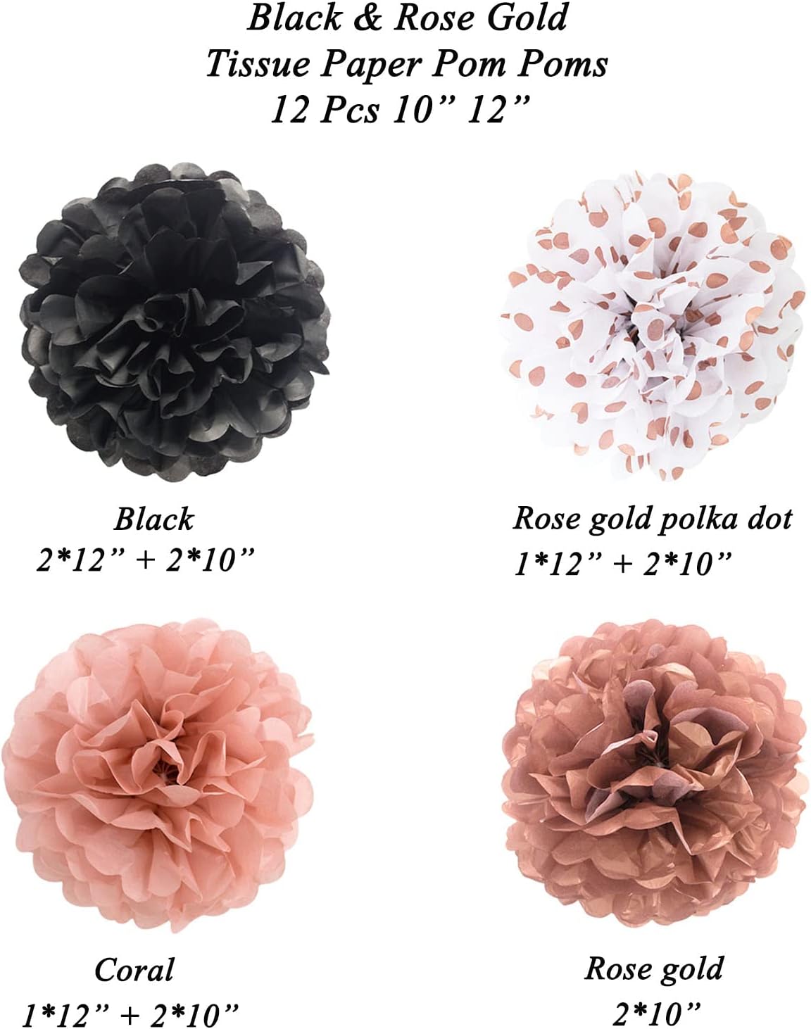 ANSOMO Tissue Paper Pom Poms Party Decorations