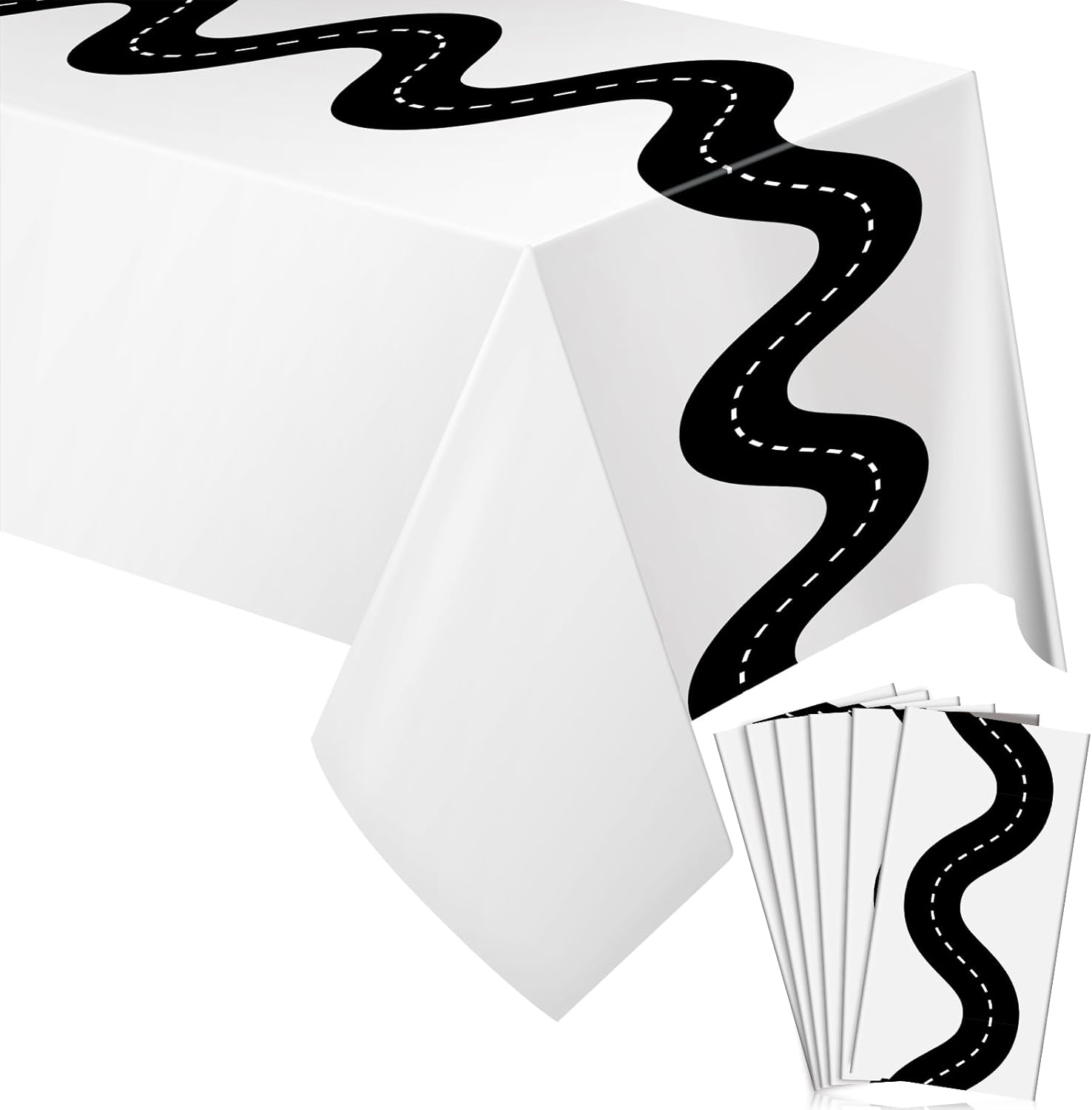 Irenare 6 Pcs Racing Car Table Covers 54x108 Inch