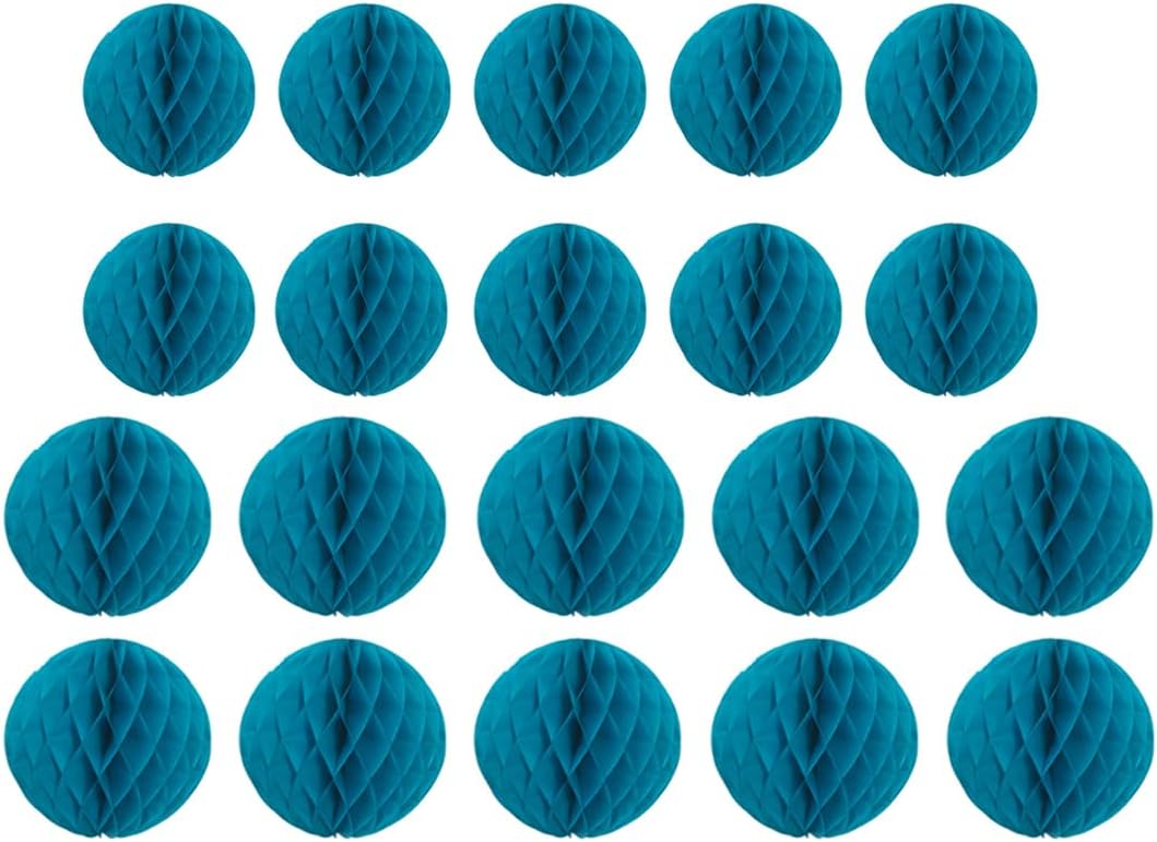 20pcs Teal Honeycomb Flower Balls for Party Decorations