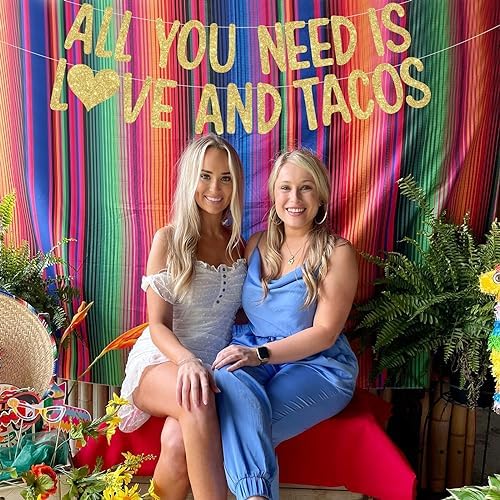 Mexican Fiesta Bridal Shower Decor Banner Gold