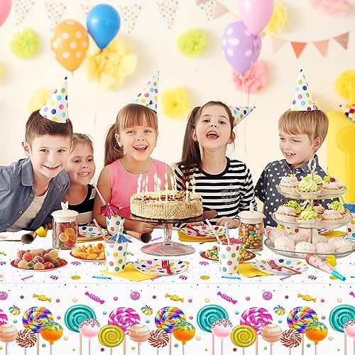 PHOGARY Candyland Tablecloth 51 x 87 for Birthday Party