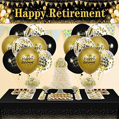 Happy Retirement Banner Balloons Yard Sign 18pcs