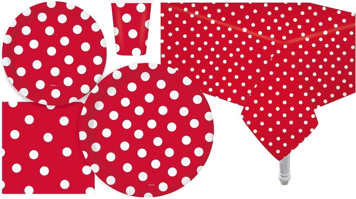 Oojami 30 Person Party Pack Red Polka Dots