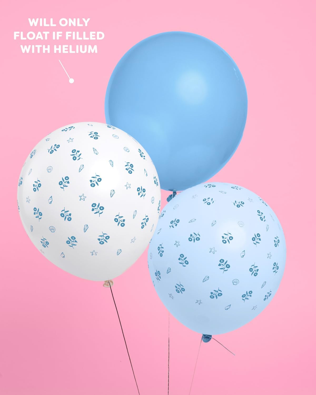 XO Fetti Blue Coastal Latex Balloons 24pk 12