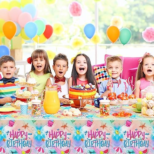 Summer Pool Birthday Tablecloths 3PCS Beach Themed Decorations