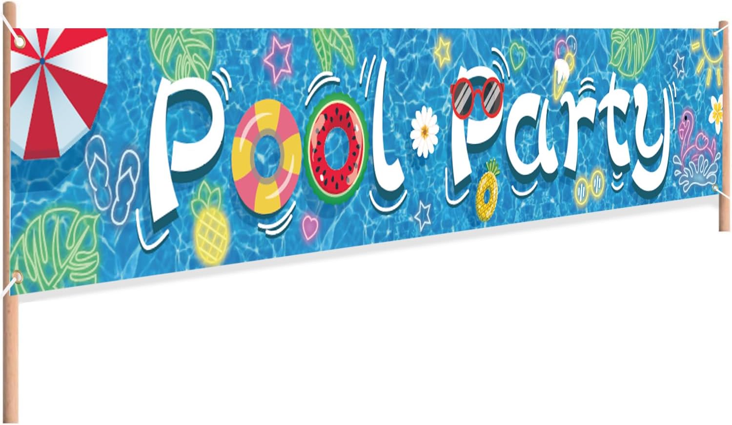 Partico Pool Party Banner for Summer Decorations