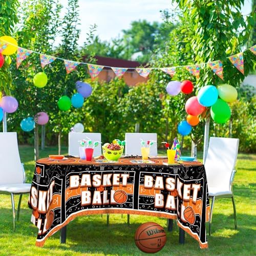 2 Pack Basketball Themed Tablecloths for Parties