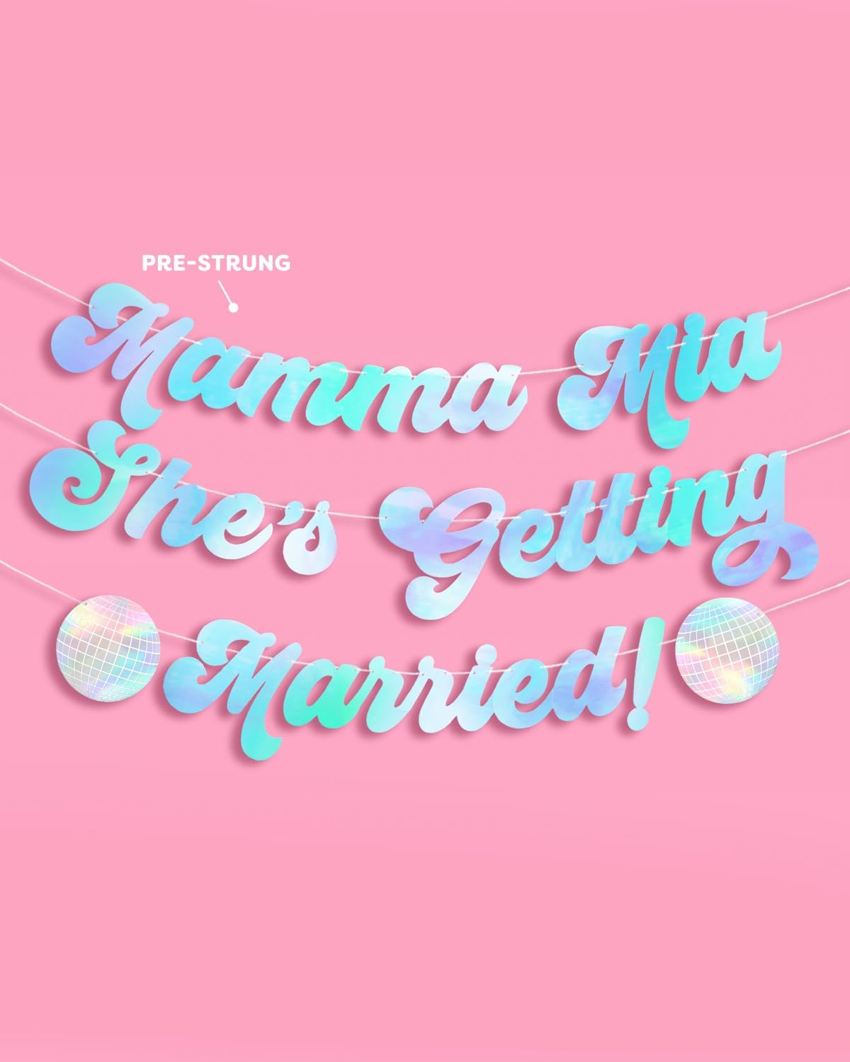 Xo Fetti Mamma Mia Shes Getting Married Banner Blue Iridescent Foil 5 Ft