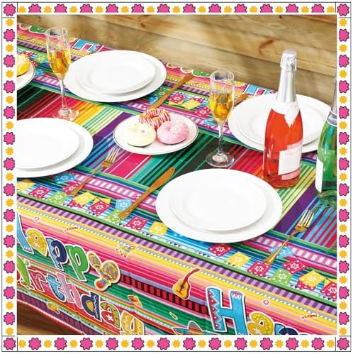 3 Pcs Mexican Fiesta Tablecloths for Party Decorations