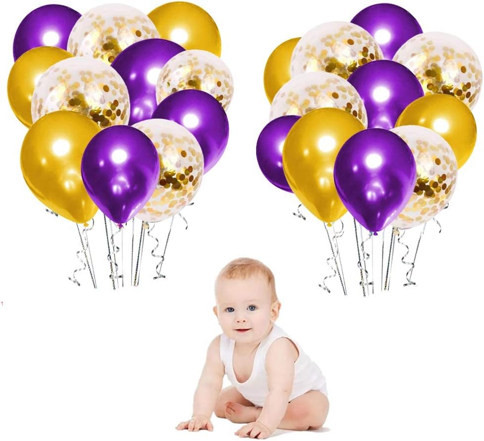 Purple and Gold Balloon Arch Kit 121 PCS Party Decor
