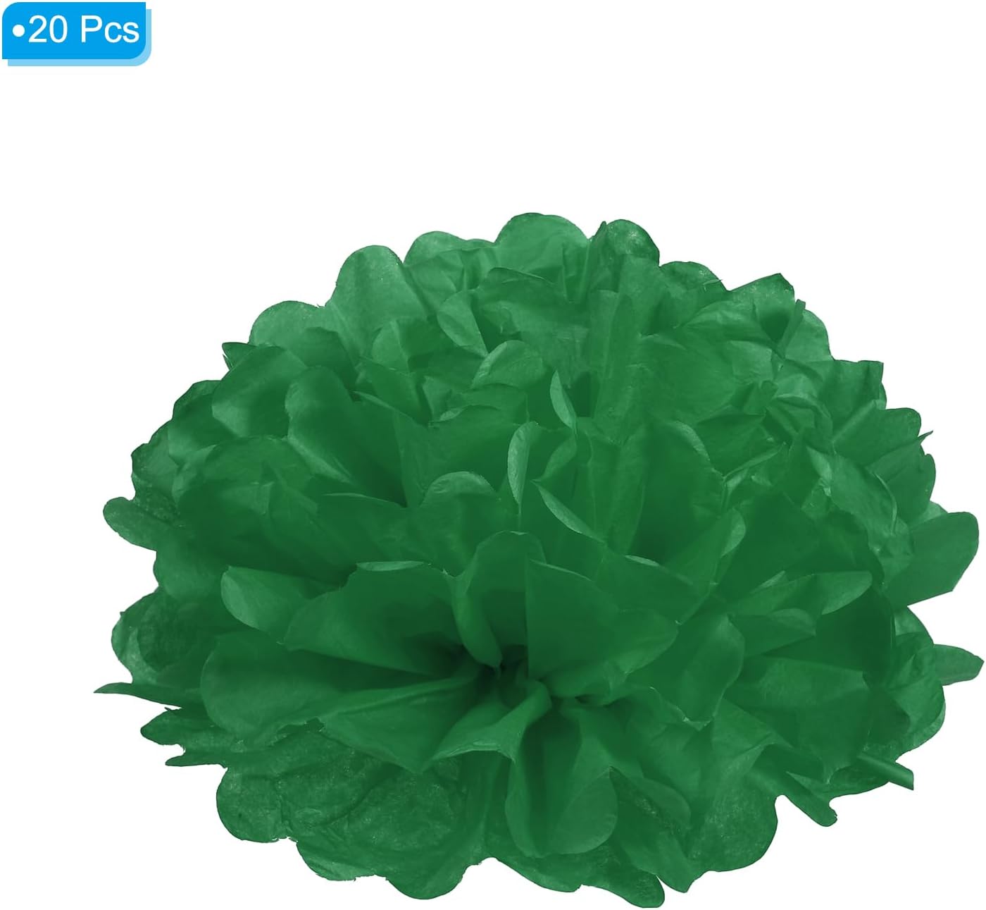 PATIKIL 6 Inch Dark Green Tissue Pom Poms Flowers 20 Pack