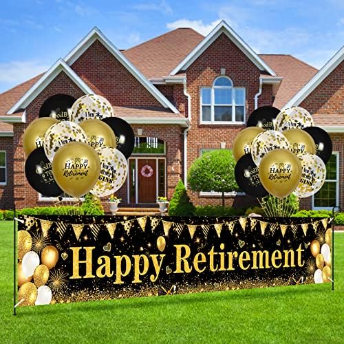 Happy Retirement Banner Balloons Yard Sign 18pcs