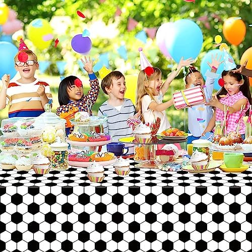 4 Pack Soccer Theme Tablecloths for Party Decorations