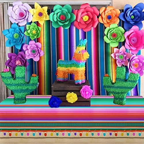 3PCS Fiesta Tablecloth for Mexican Party Decorations