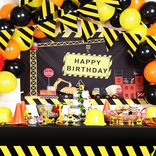 6 Pcs Construction Birthday Party Supplies Decorations Black