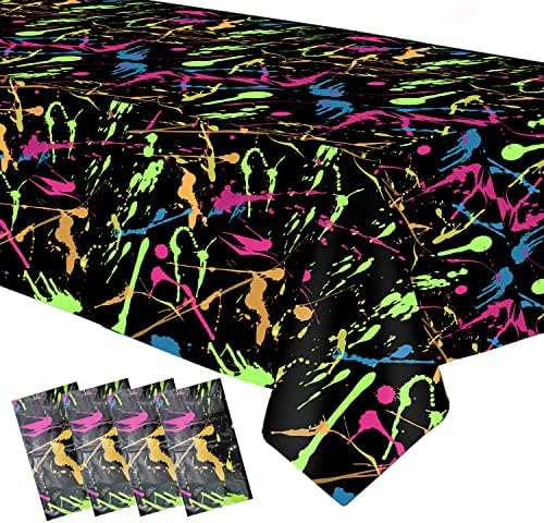 Neon Glow Tablecloth - 4 Pack for Birthday Party Decorations