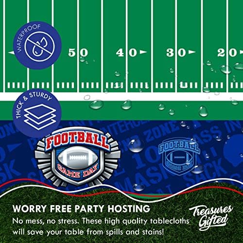 Treasures Gifted Football Tablecloth Set of 3 for Parties