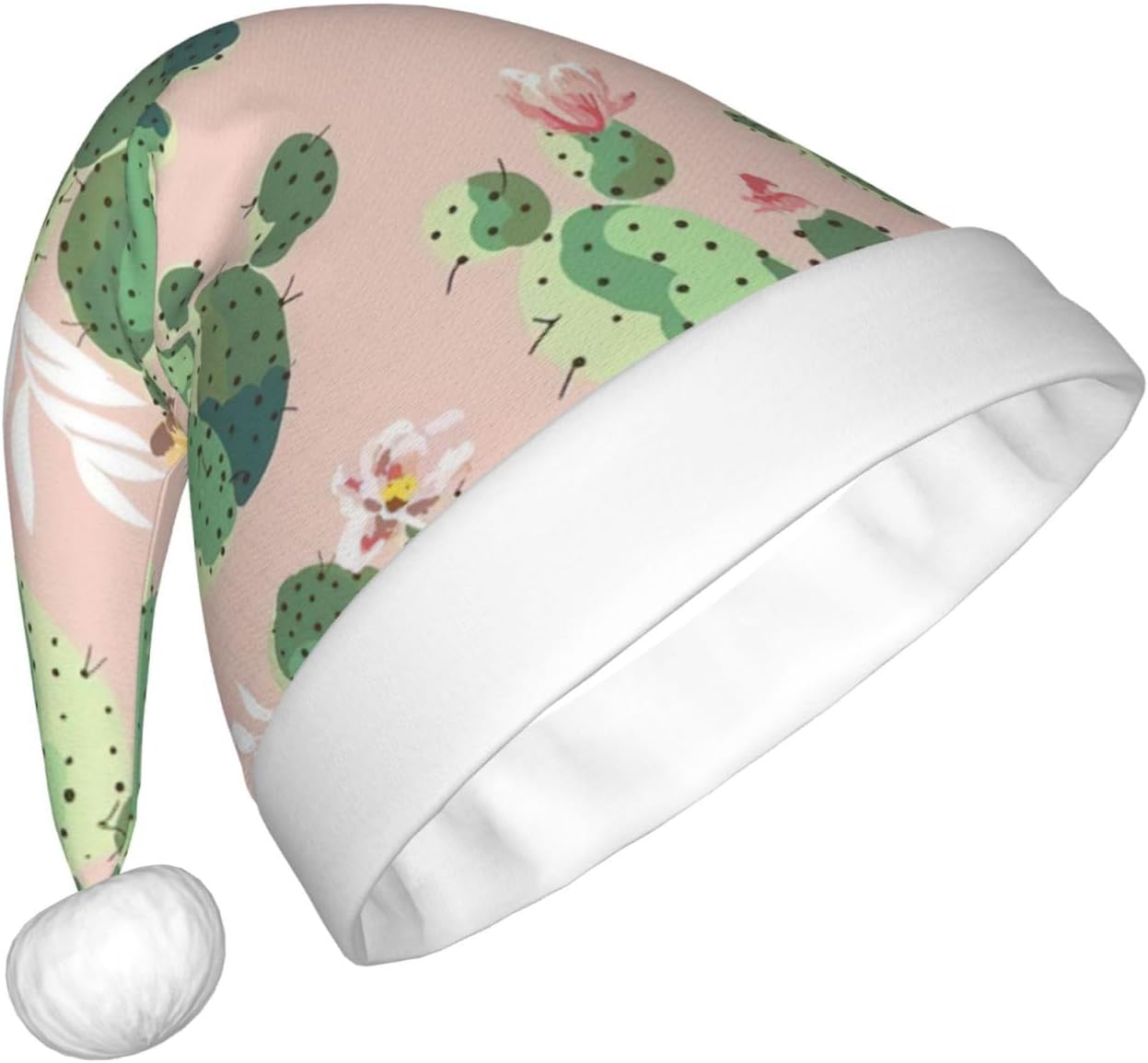 QinZheng Cactus Print Santa Hat for Women