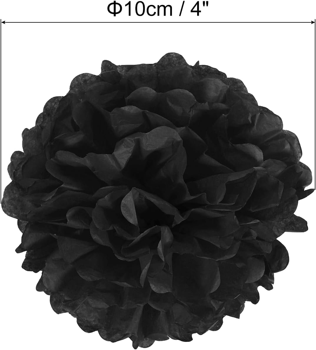 PATIKIL 4 Inch Black Paper Pom Poms 10 Pack
