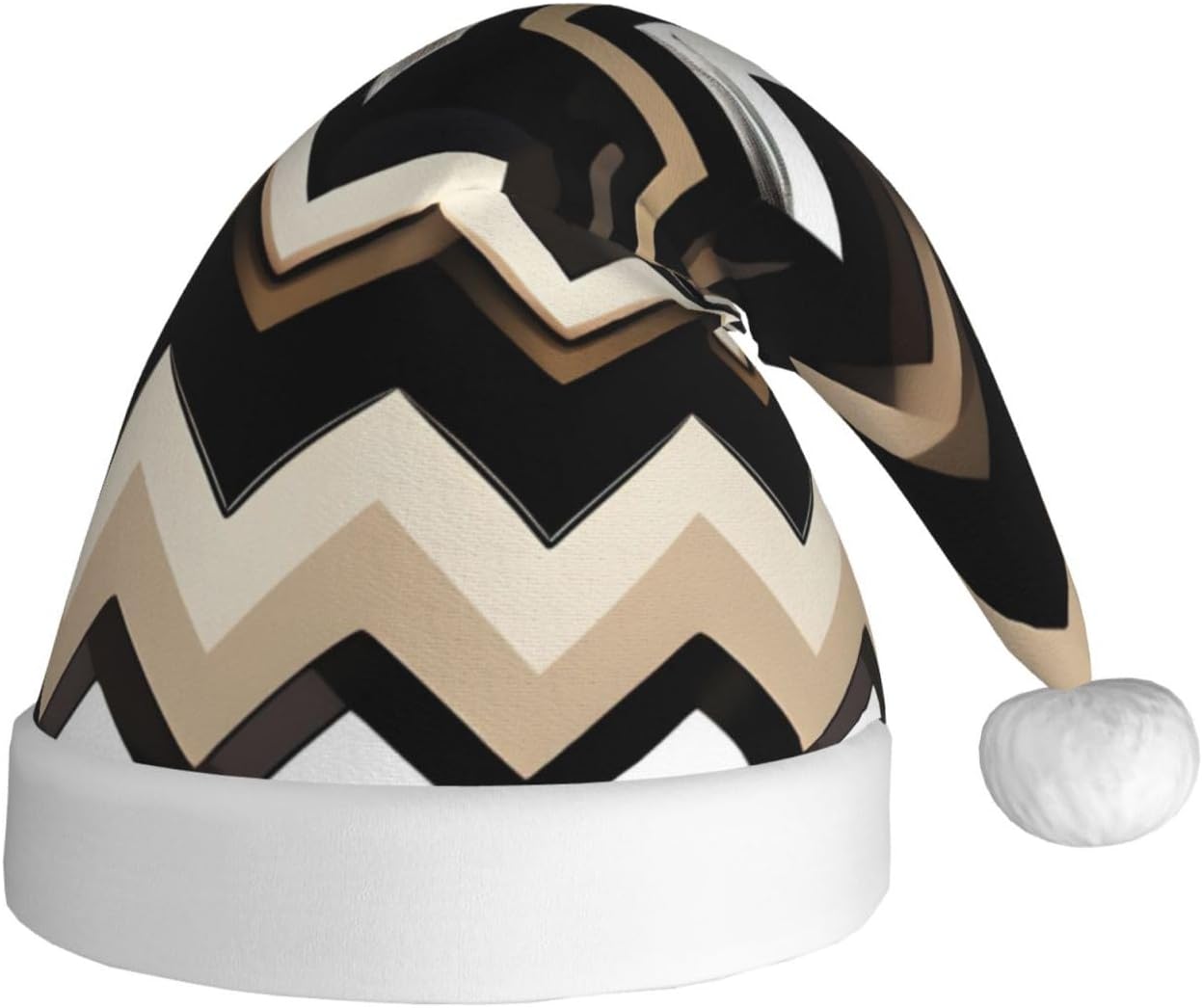 QINZHENG Zigzag Print Santa Hat for Women