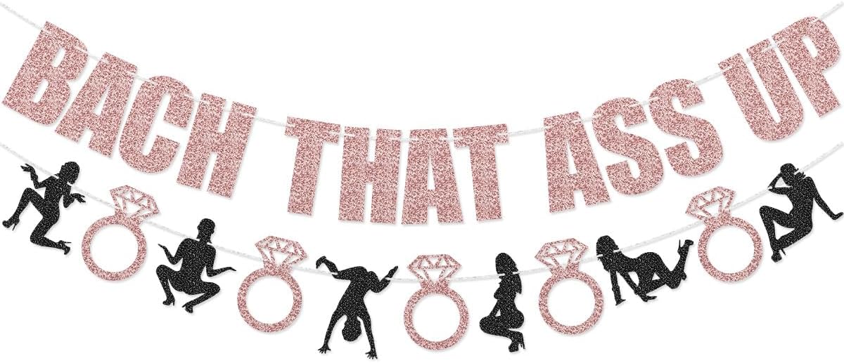 Bachelorette Party Rose Gold Banner Sign