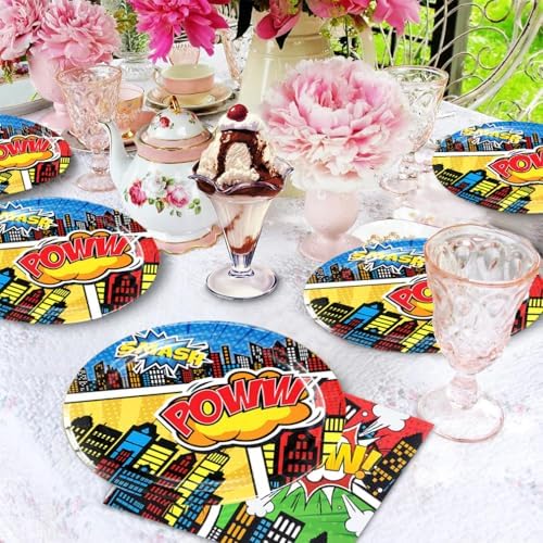 40 Piece Hero Theme Party Set - Birthday and Event Supplies
