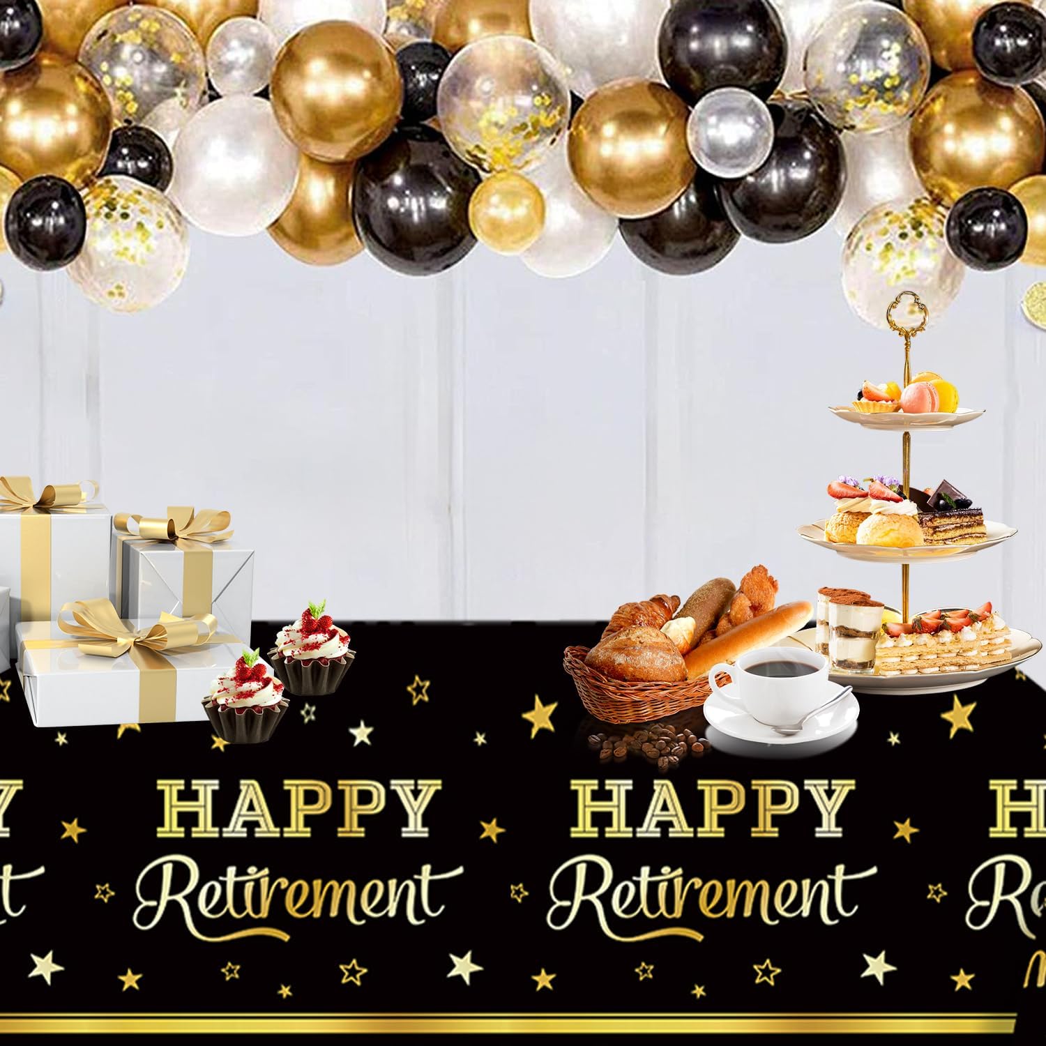 Egami 2pcs Retirement Tablecloth for Party Decorations